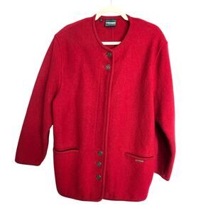 Vintage Geiger Womens Boiled Wool Jacket Holiday Xmas Classic Austrian 42 US 12